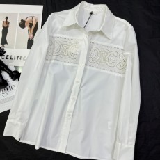 셀린느 CELINE 2023 SS 캐릭터 로고 카라 긴팔 여성 셔츠 커스텀급