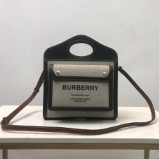 버버리 BURBERRY 2020 SS 트라이톤 캔버스 레더 포켓 토트백 80324371 커스텀급